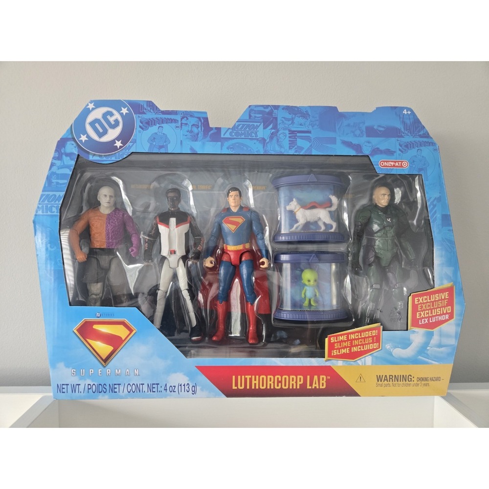 DC Superman LuthorCorp Lab Set Spin Master Target Exclusive 6 Figures & Slime